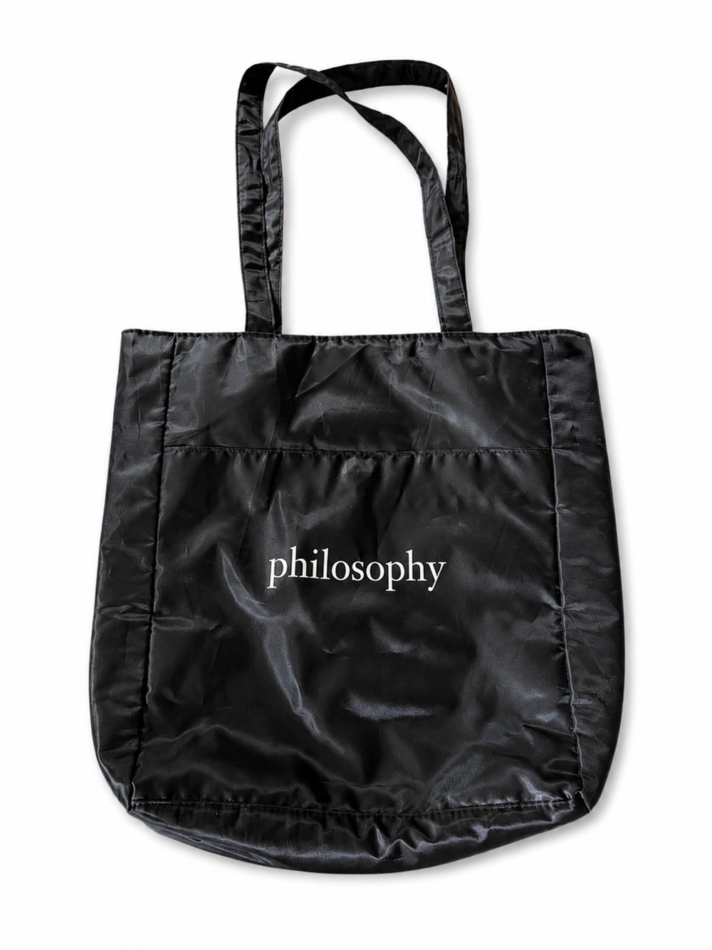 LOW START Philosophy Black Nylon Tote Messenger Bag